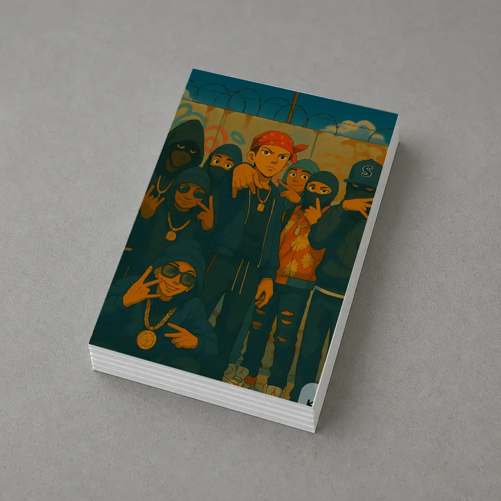 Anime Gang Squad Graffiti Wall Street Art – Postcards