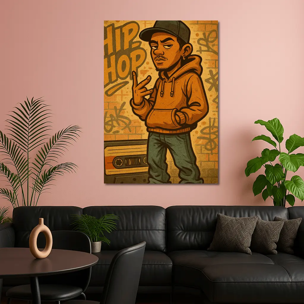 Hip Hop Cartoon Character Graffiti Wall Art – Wall Art