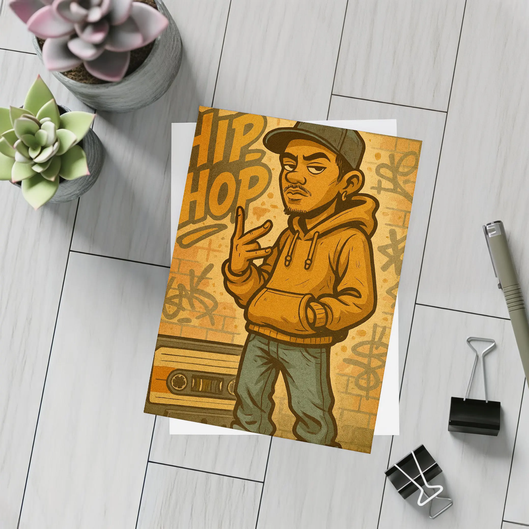 Hip Hop Cartoon Character Graffiti Wall Art – Postcards