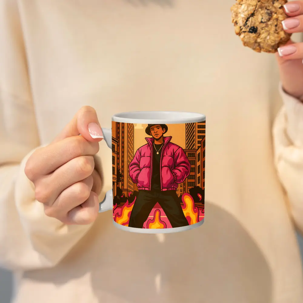 Hip Hop Man Urban Street Art Illustration – Mugs