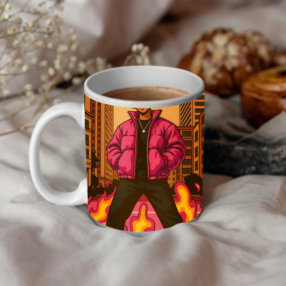 Hip Hop Man Urban Street Art Illustration – Mugs