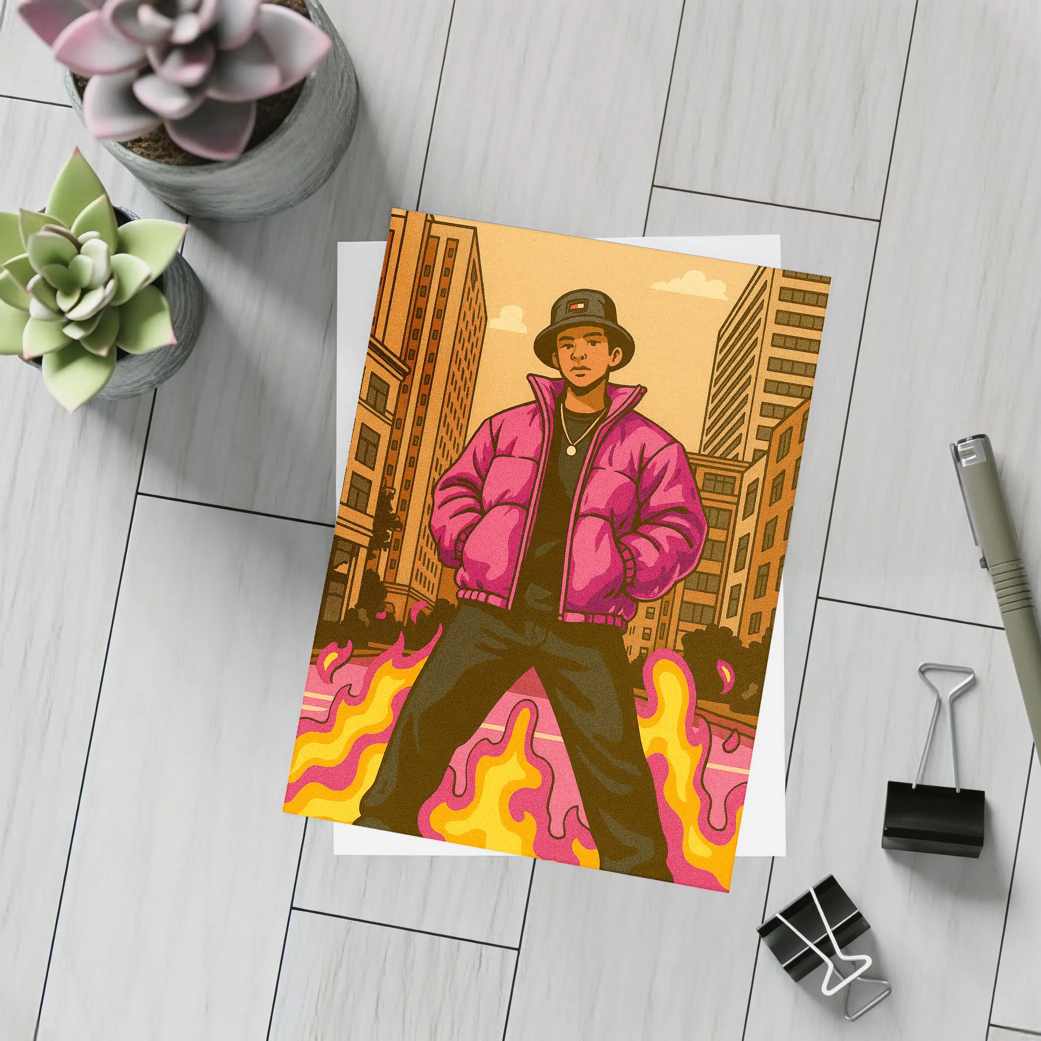 Hip Hop Man Urban Street Art Illustration – Postcards