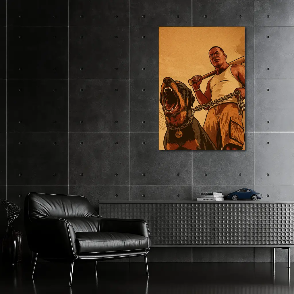 GTA Franklin Rottweiler Dog Urban Art – Wall Art