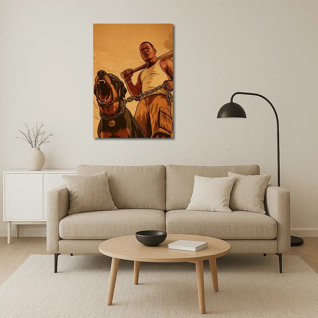 GTA Franklin Rottweiler Dog Urban Art – Wall Art