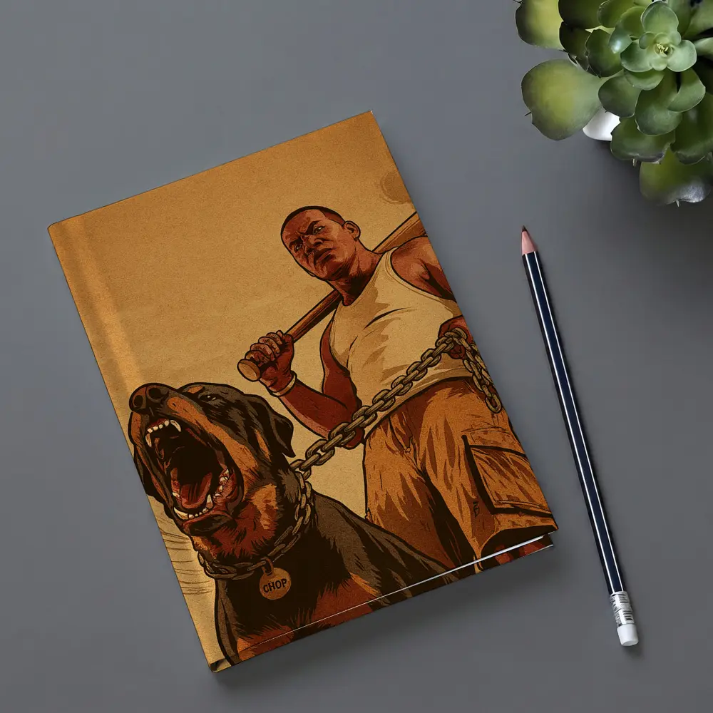 GTA Franklin Rottweiler Dog Urban Art – Notebooks