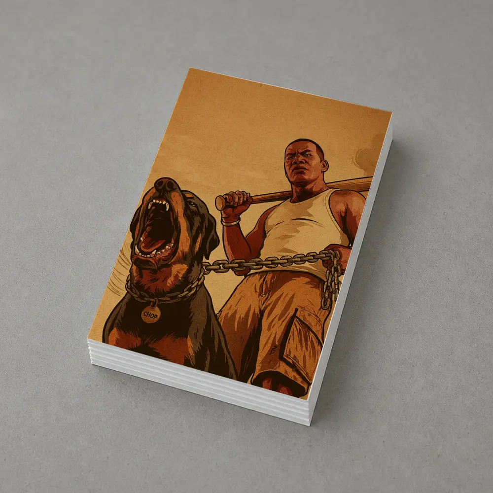GTA Franklin Rottweiler Dog Urban Art – Postcards