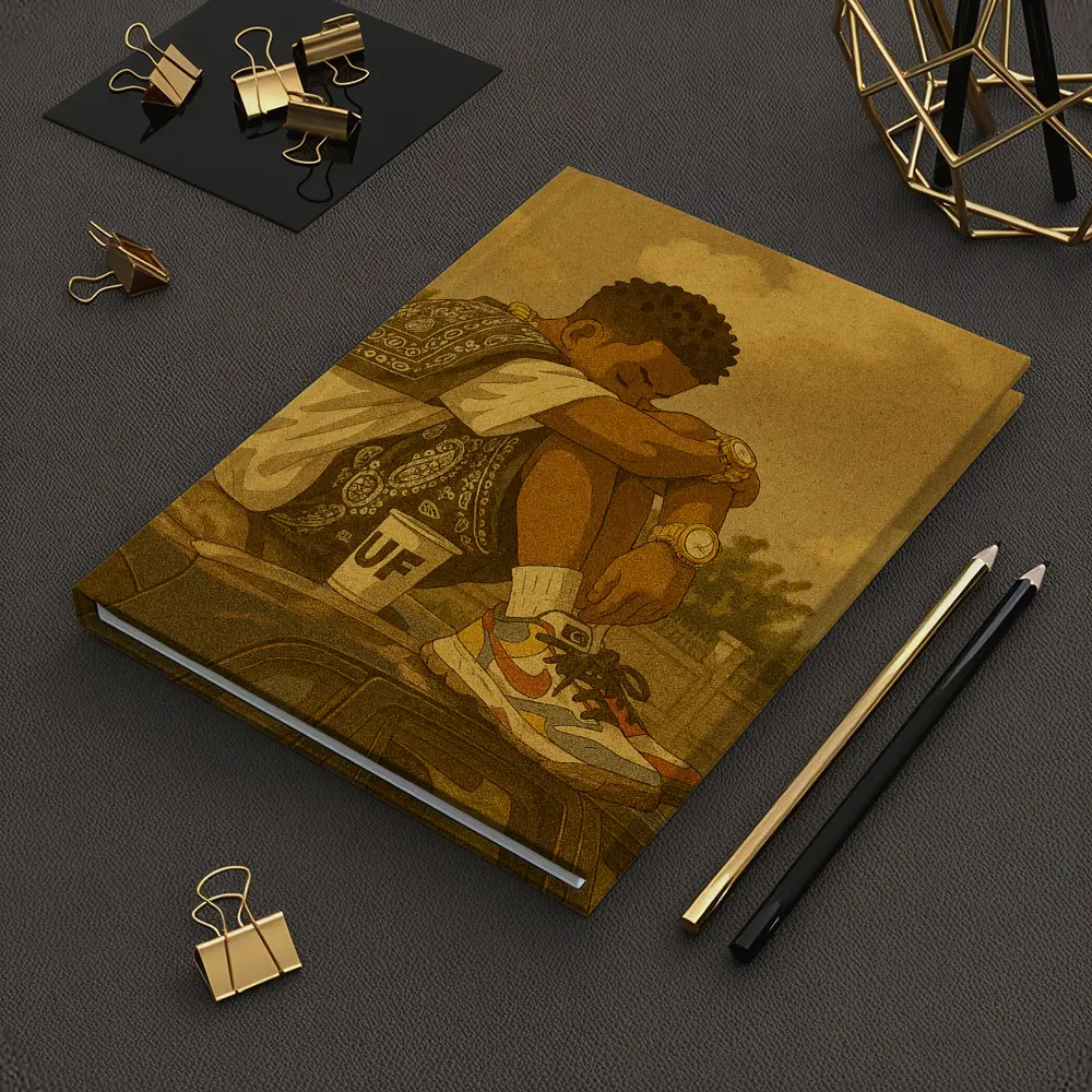 Young Man Sitting On Car Rooftop Illustration – Notebooks