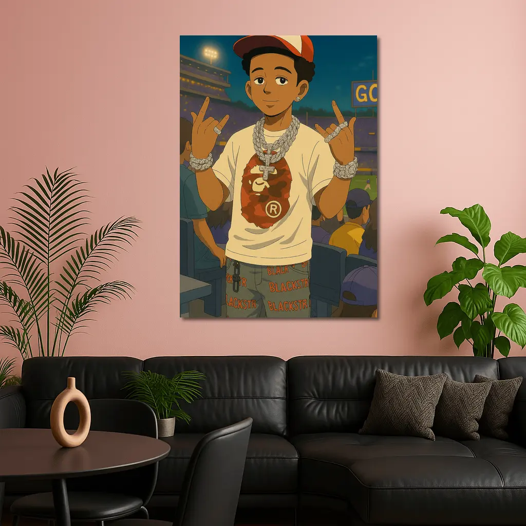 Anime Boy Streetwear Style Baseball Stadium – Wall Art