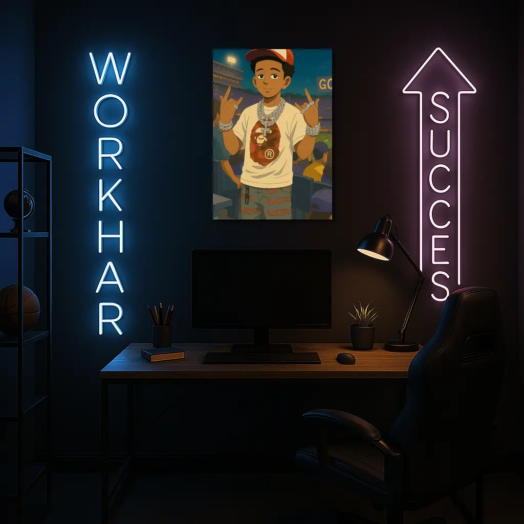 Anime Boy Streetwear Style Baseball Stadium – Wall Art