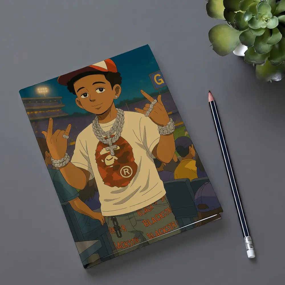 Anime Boy Streetwear Style Baseball Stadium – Notebooks