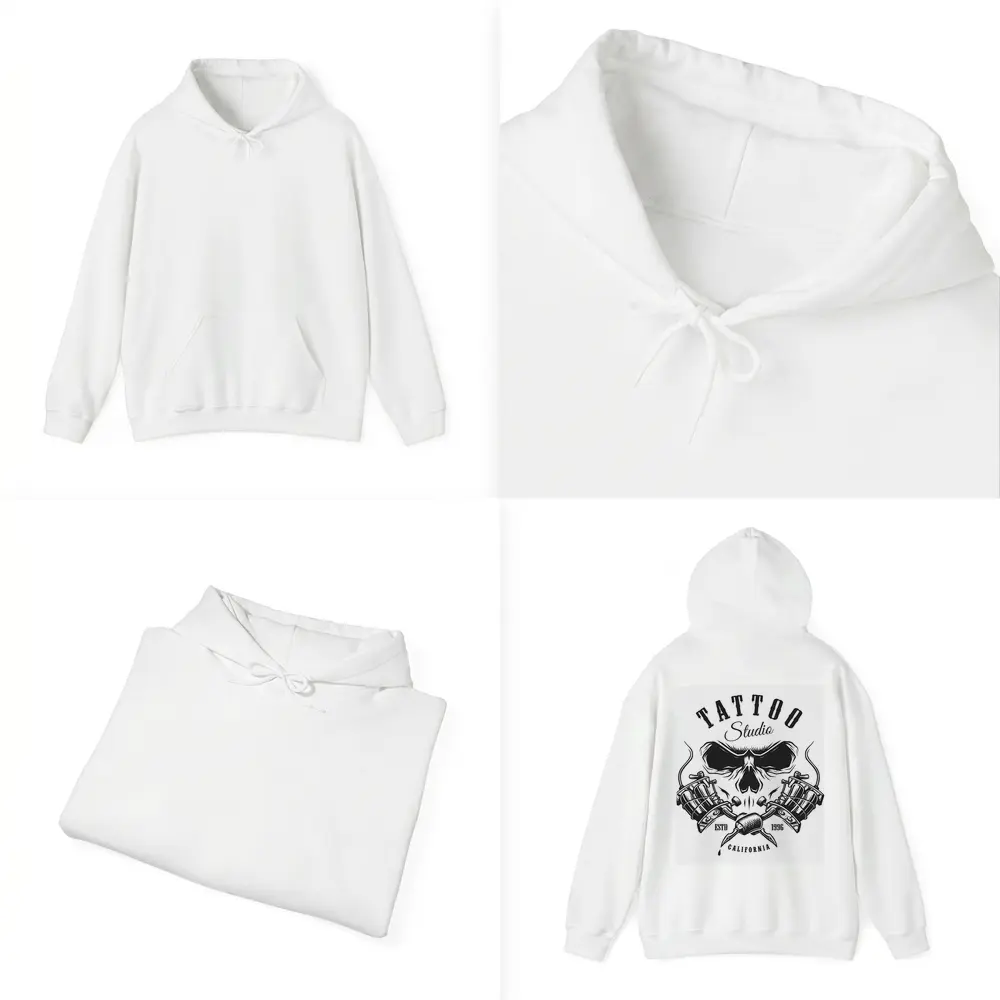 Tattoo Studio Skull Crossed Machines California – Hoodies
