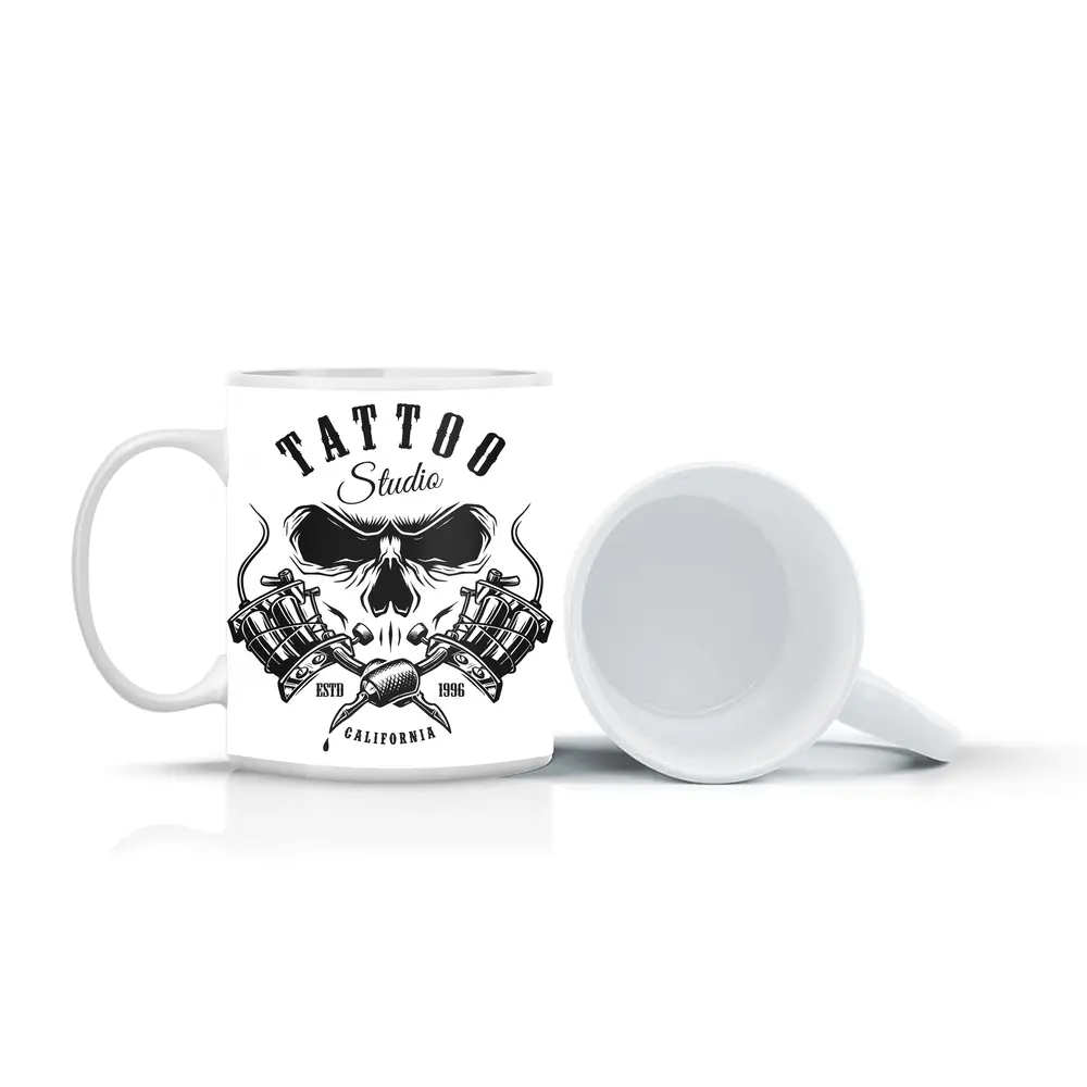 Tattoo Studio Skull Crossed Machines California – Mugs
