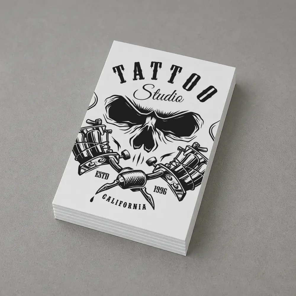 Tattoo Studio Skull Crossed Machines California – Postcards
