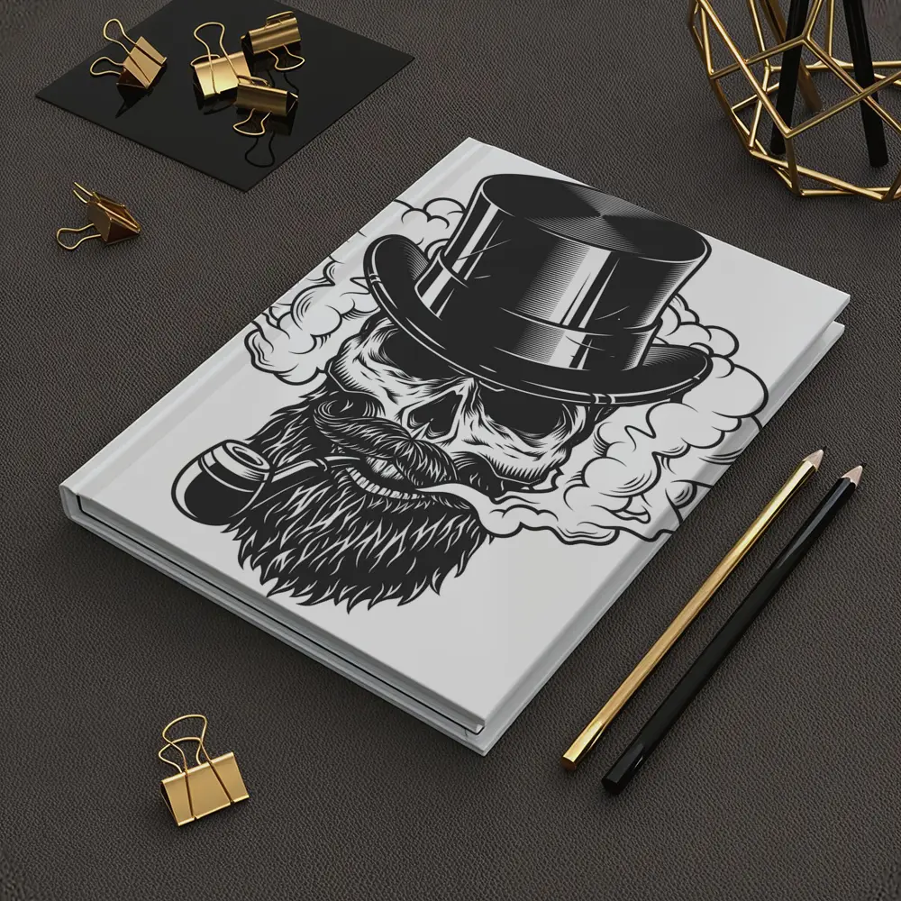 Bearded Skull Top Hat Smoke Clouds – Notebooks