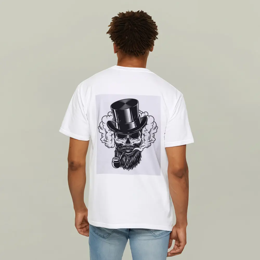Bearded Skull Top Hat Smoke Clouds – T-Shirts