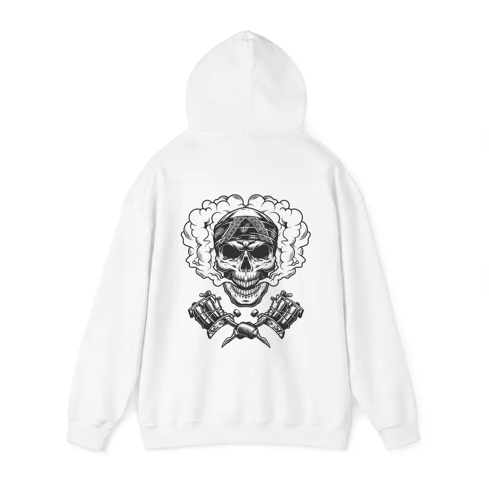 Skull Bandana Crossed Tattoo Machines Smoke – Hoodies