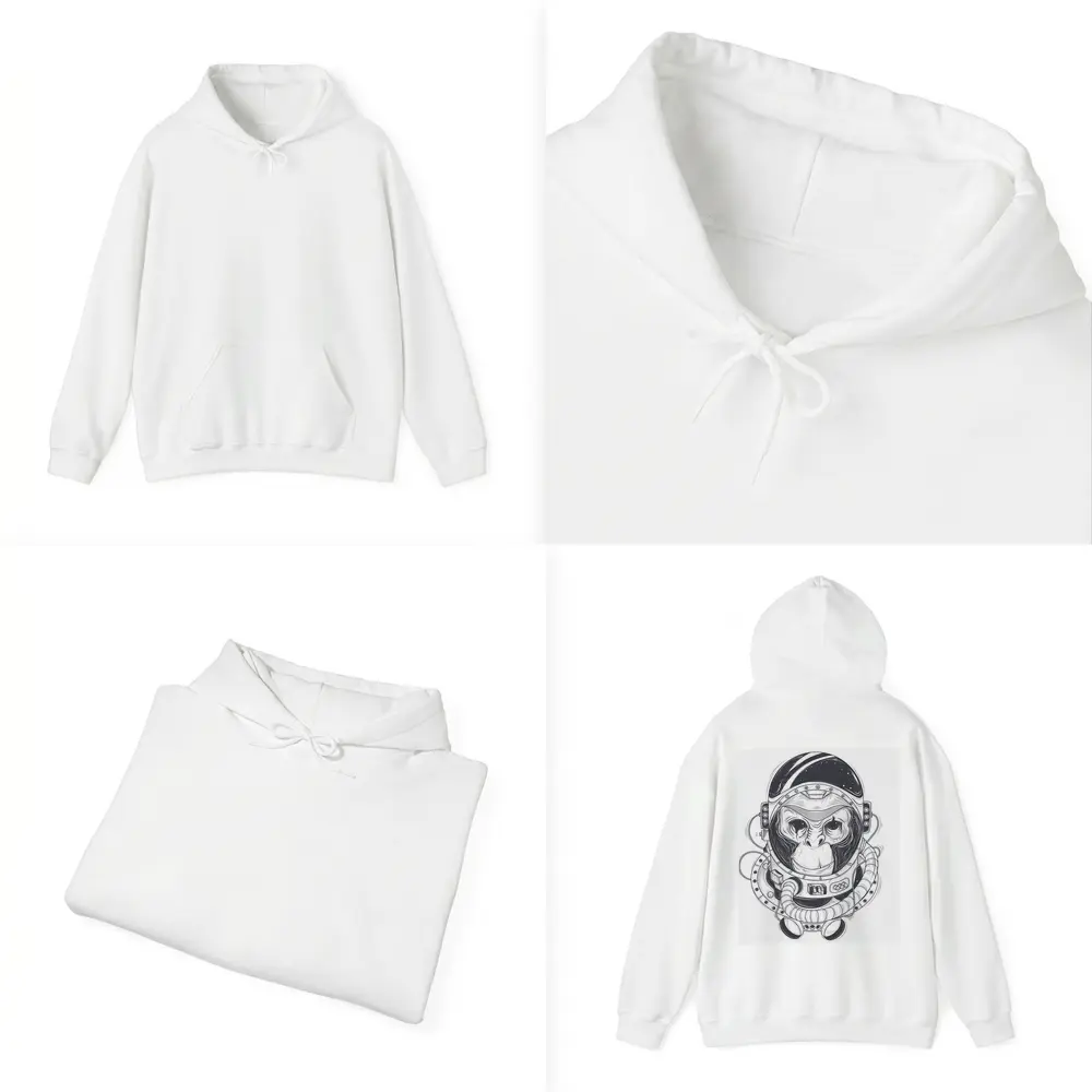 Chimp Astronaut Space Suit Black White – Hoodies
