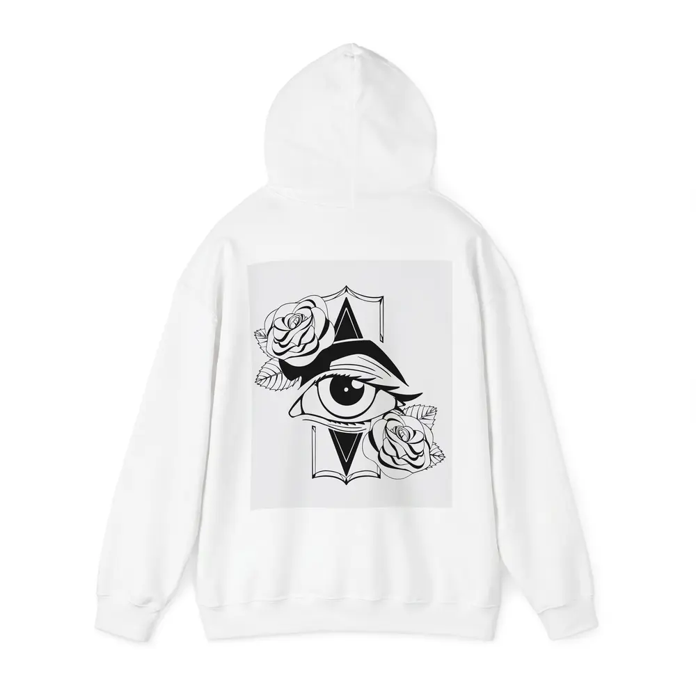 All Seeing Eye Roses Black White Tattoo – Hoodies