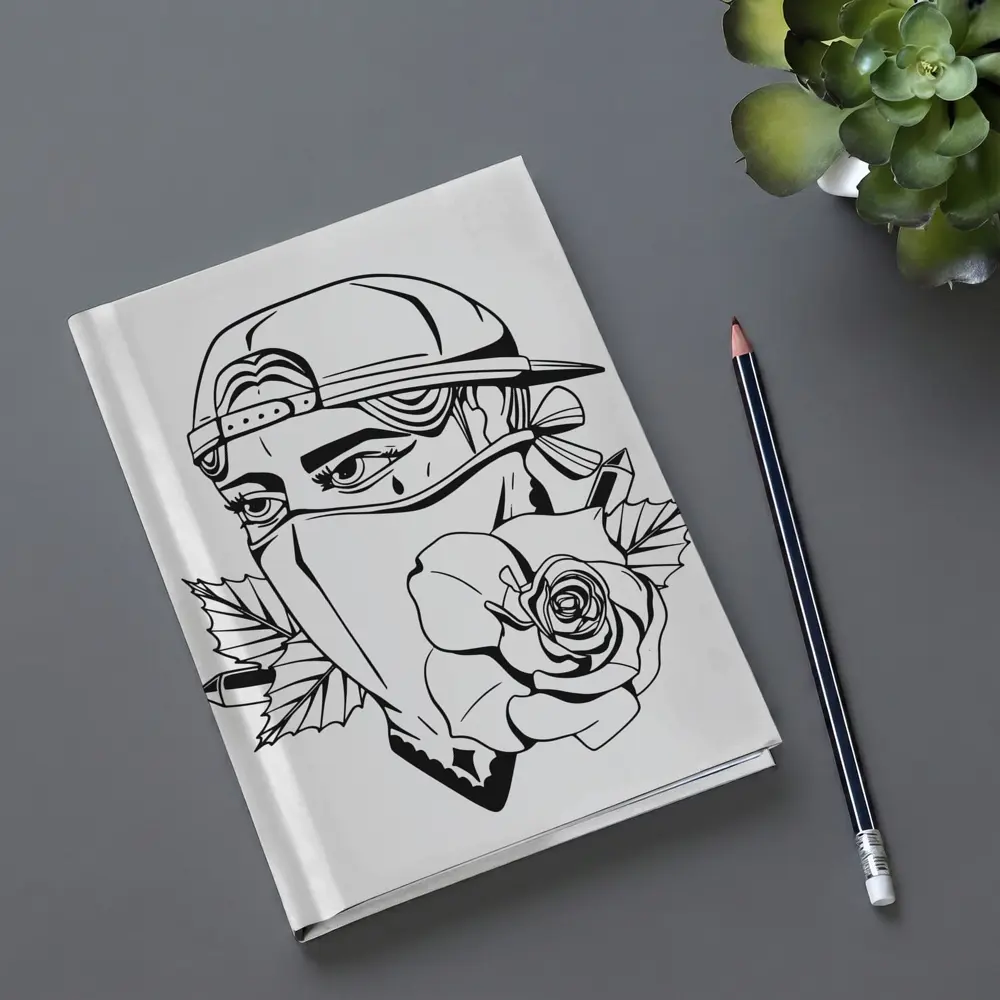 Masked Figure Snapback Rose Tattoo Art – Notebooks