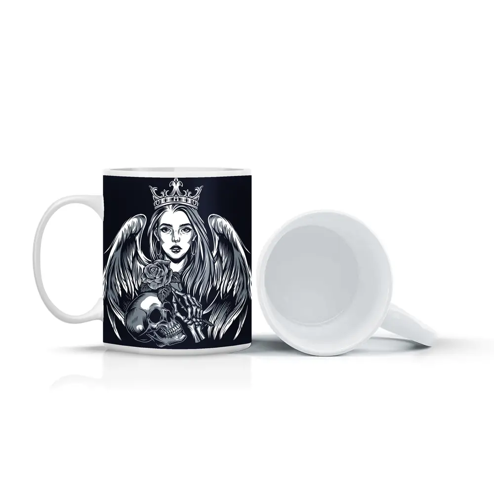 Angel Queen Skull Rose Dark Gothic Art – Mugs