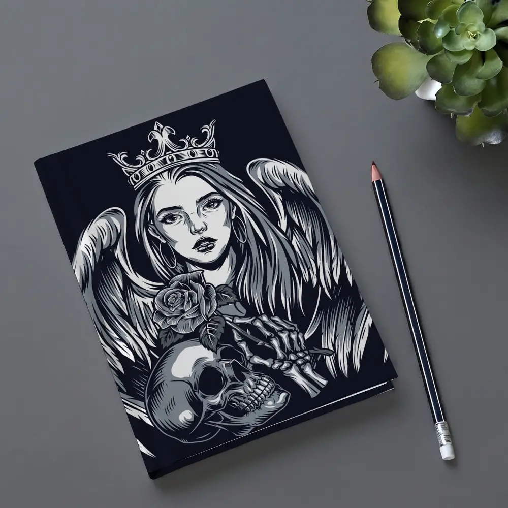Angel Queen Skull Rose Dark Gothic Art – Notebooks