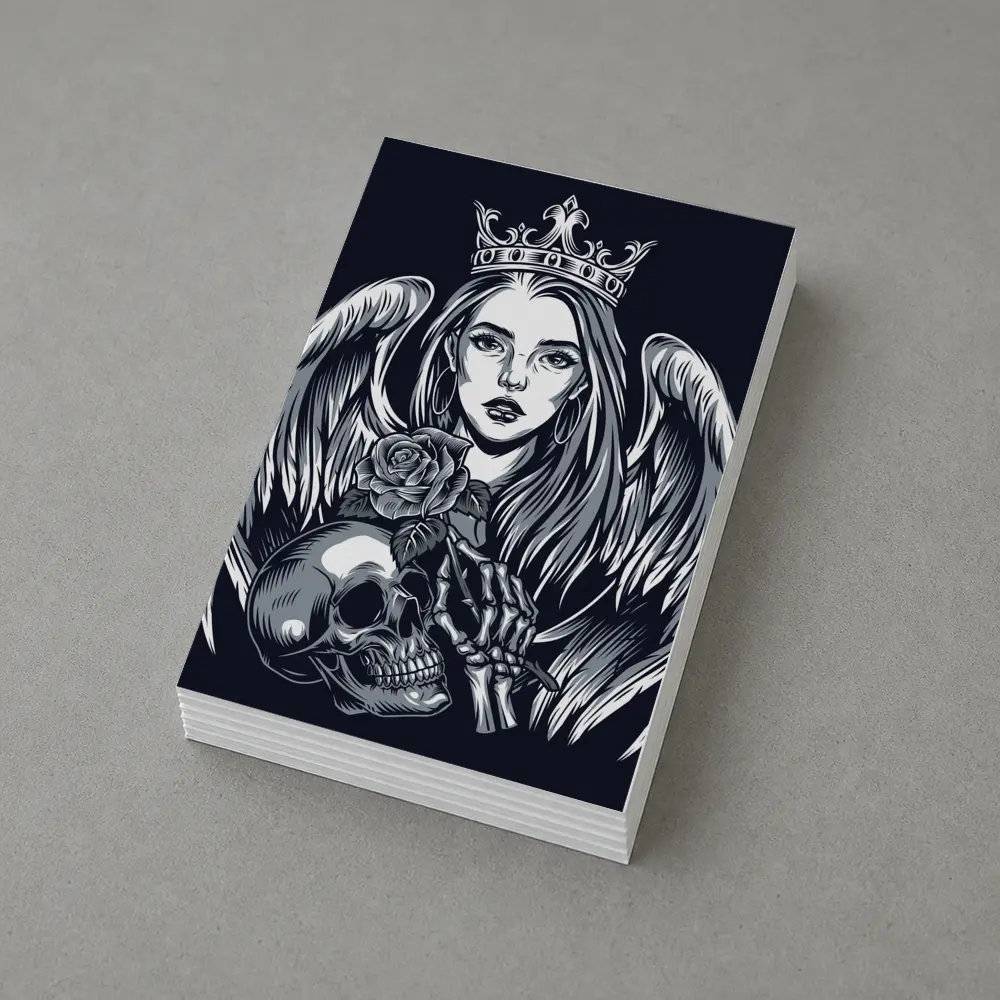 Angel Queen Skull Rose Dark Gothic Art – Postcards