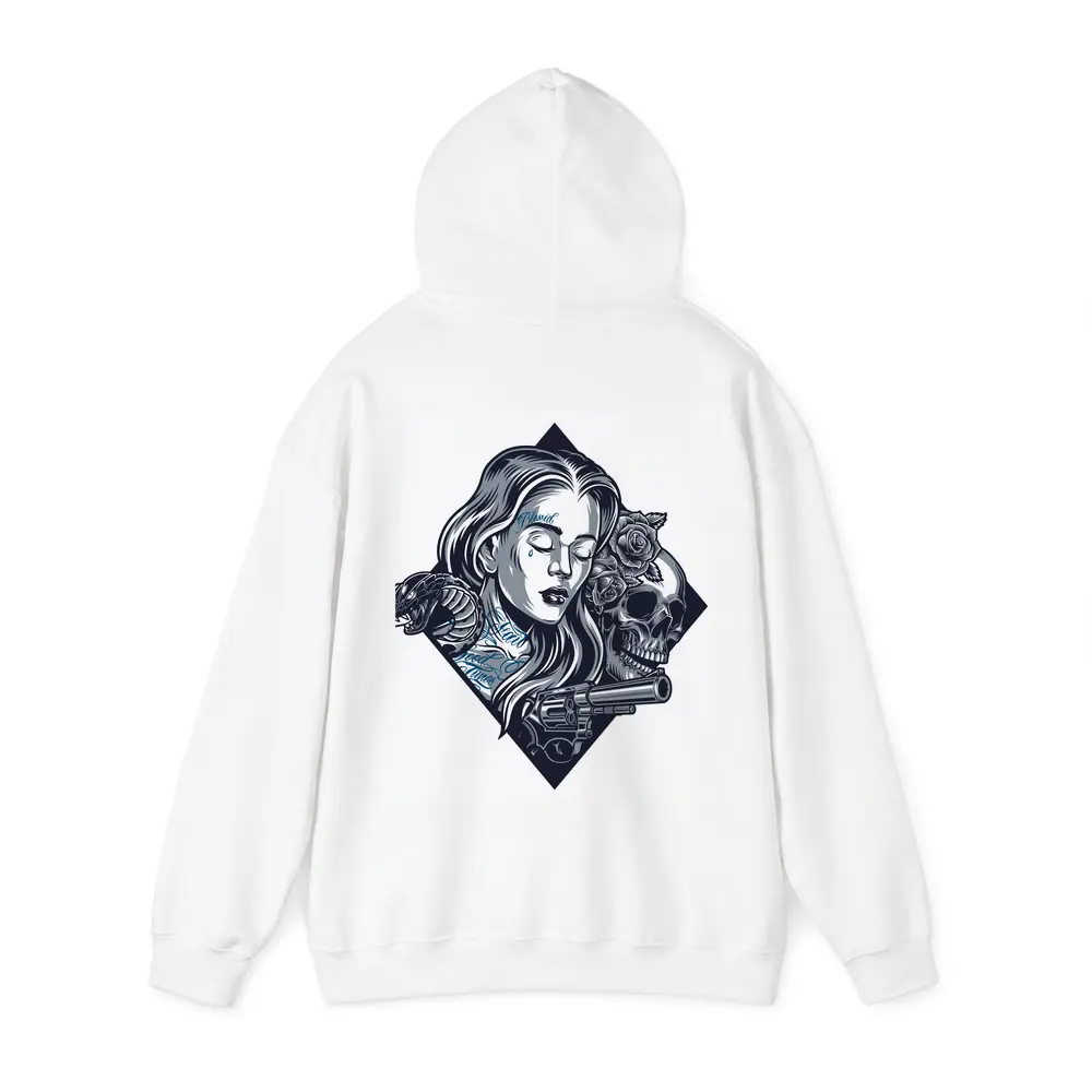 Chicano Tattoo Woman Skull Snake Roses – Hoodies
