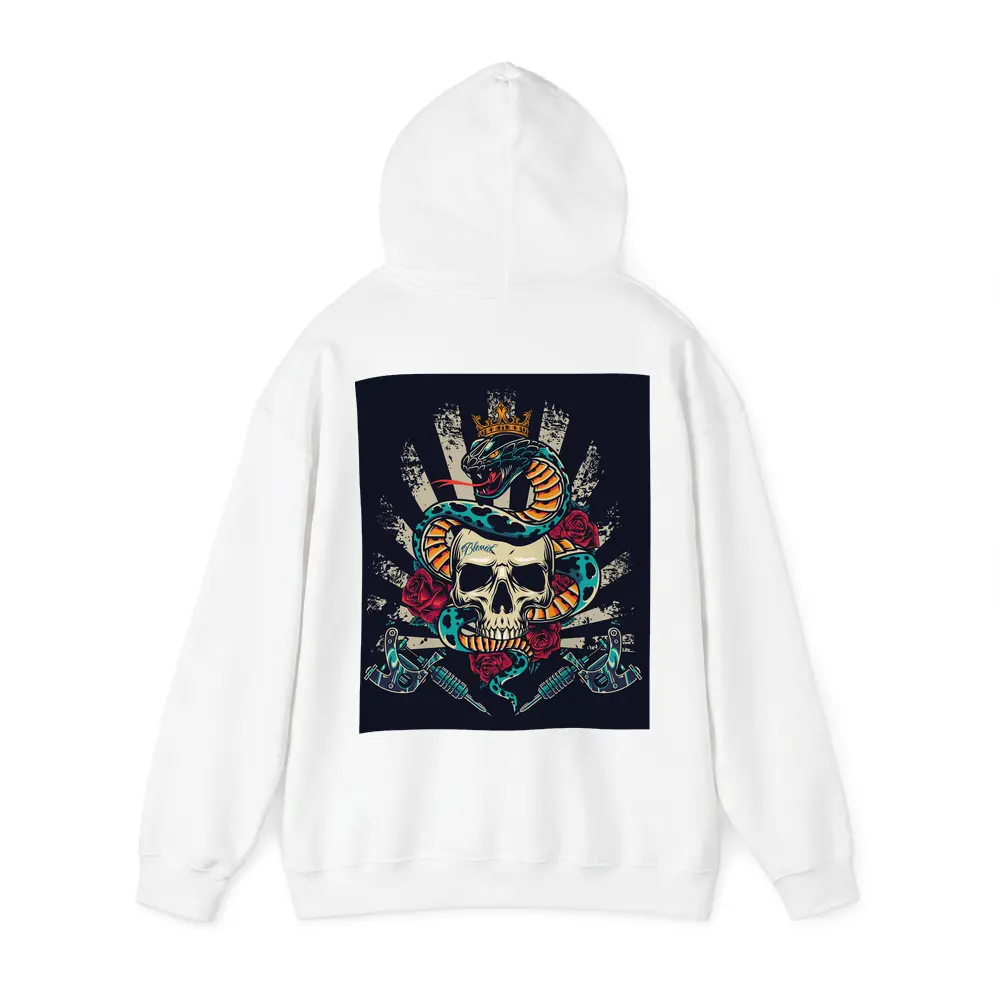 Crowned Snake Skull Roses Tattoo Dark Art – Hoodies