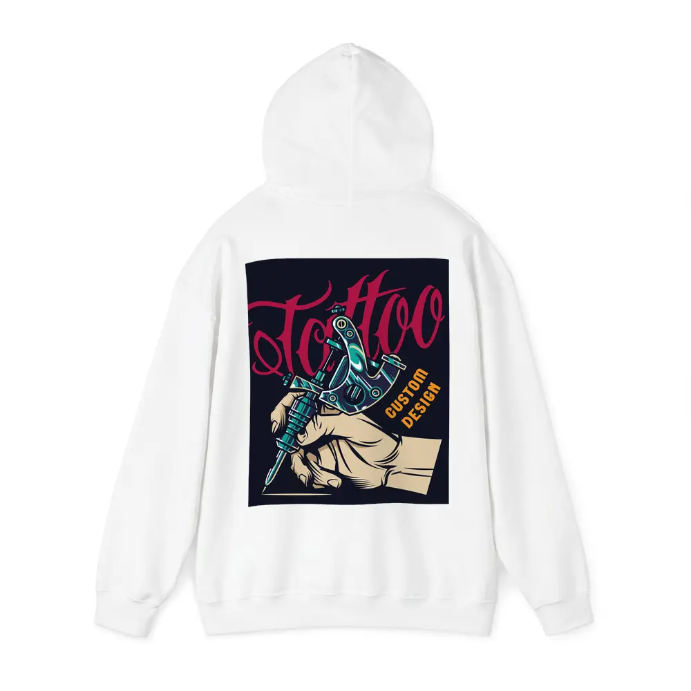 Tattoo Machine Hand Custom Design Dark Background – Hoodies