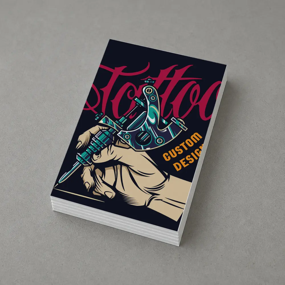 Tattoo Machine Hand Custom Design Dark Background – Postcards