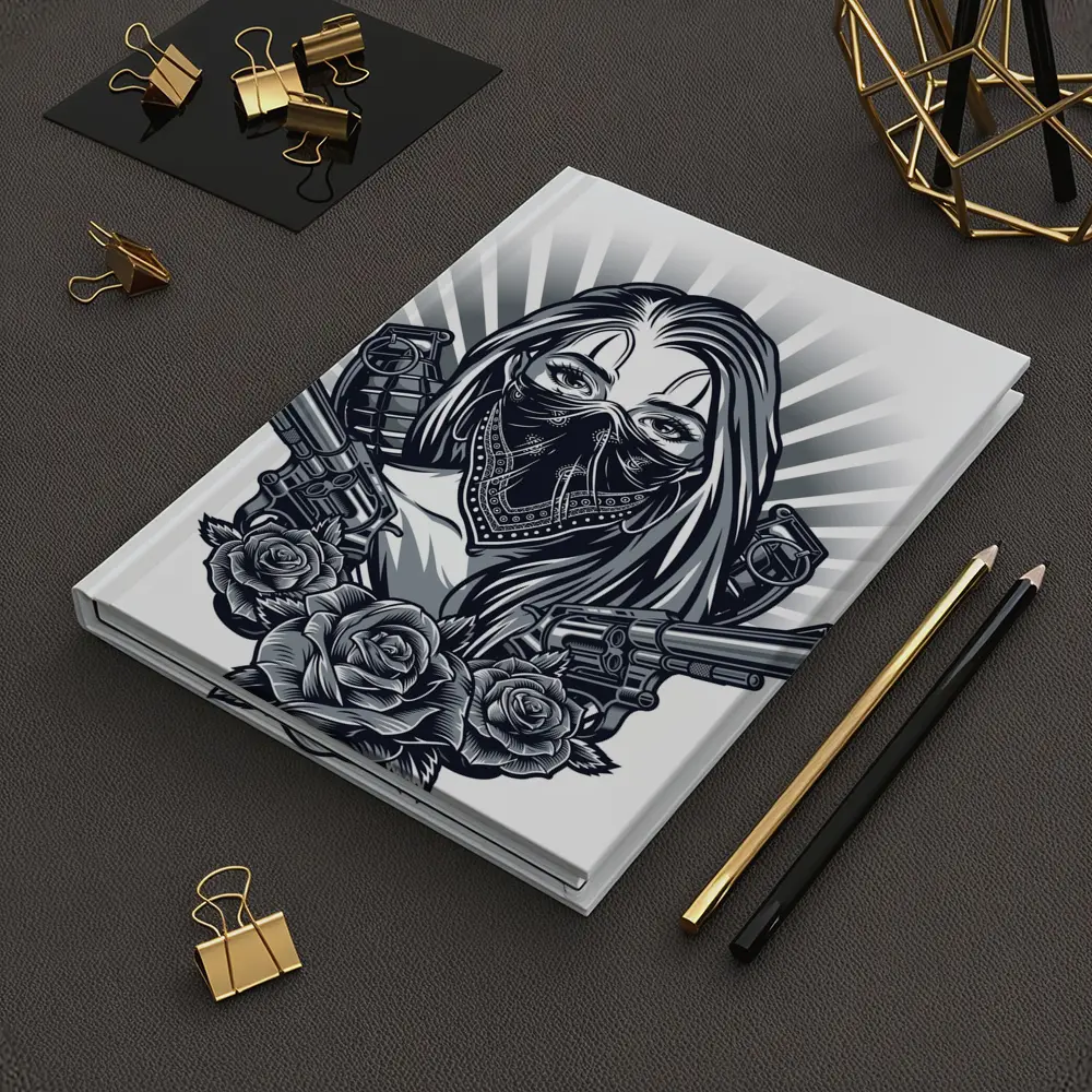 Gangster Girl Bandana Crossed Guns Roses – Notebooks