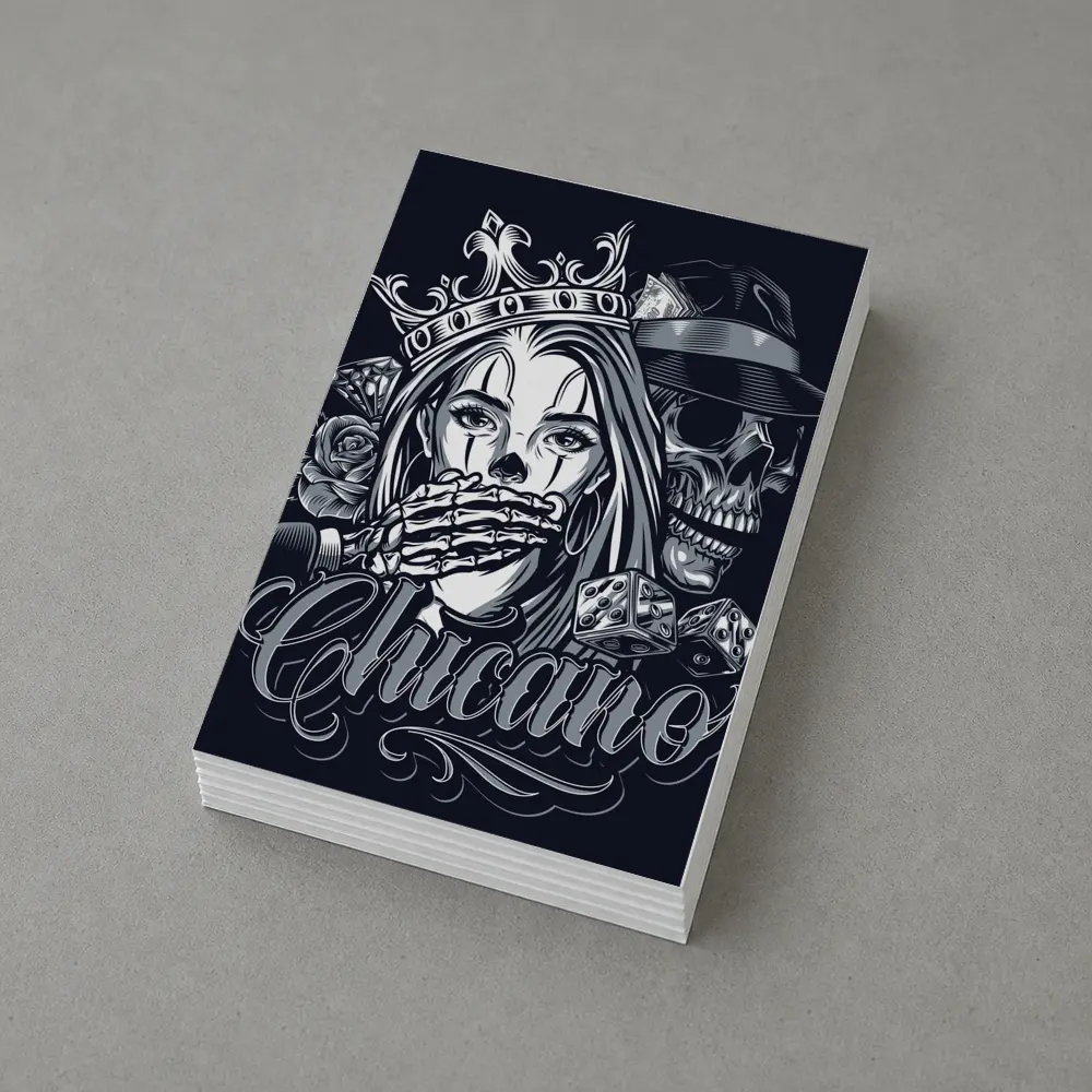 Chicano Skull Crown Queen Tattoo Art – Postcards