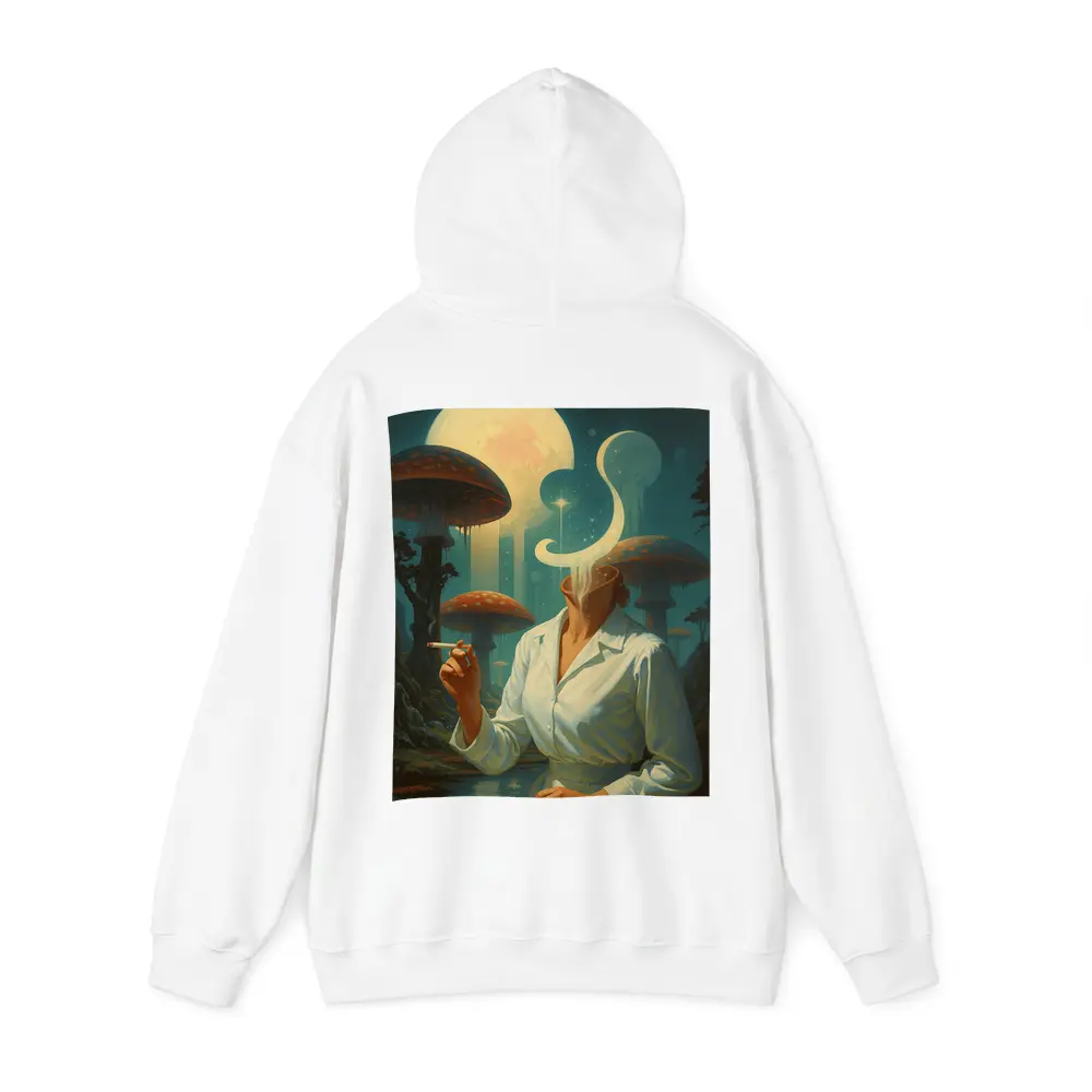 Surreal Woman Smoking Giant Mushroom Forest – Hoodies