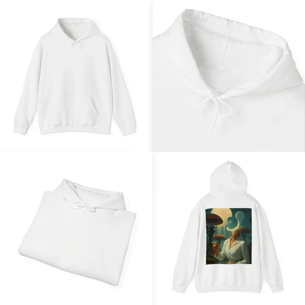 Surreal Woman Smoking Giant Mushroom Forest – Hoodies