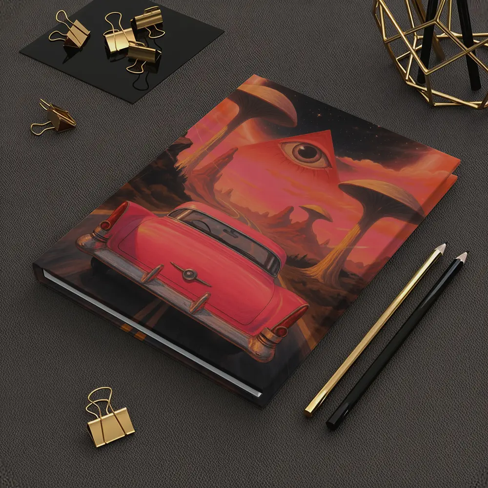 Retro Classic Car Surreal Desert Eye – Notebooks