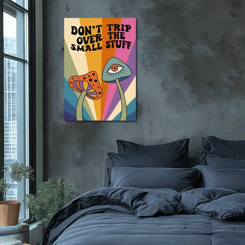 Don't Trip Over Small Stuff Retro Mushroom – Wall Art