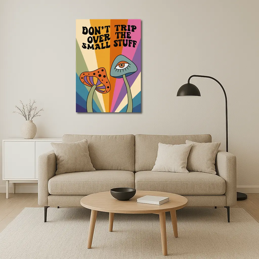 Don't Trip Over Small Stuff Retro Mushroom – Wall Art