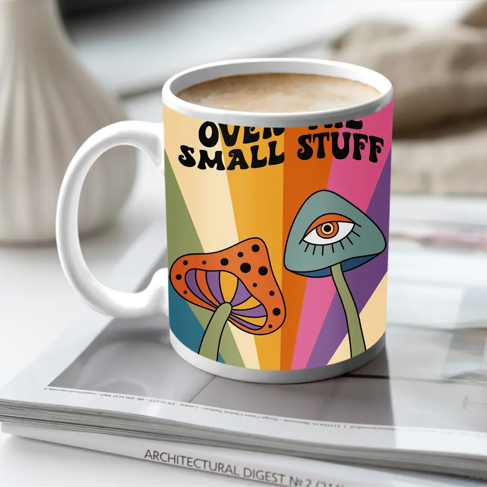 Don't Trip Over Small Stuff Retro Mushroom – Mugs