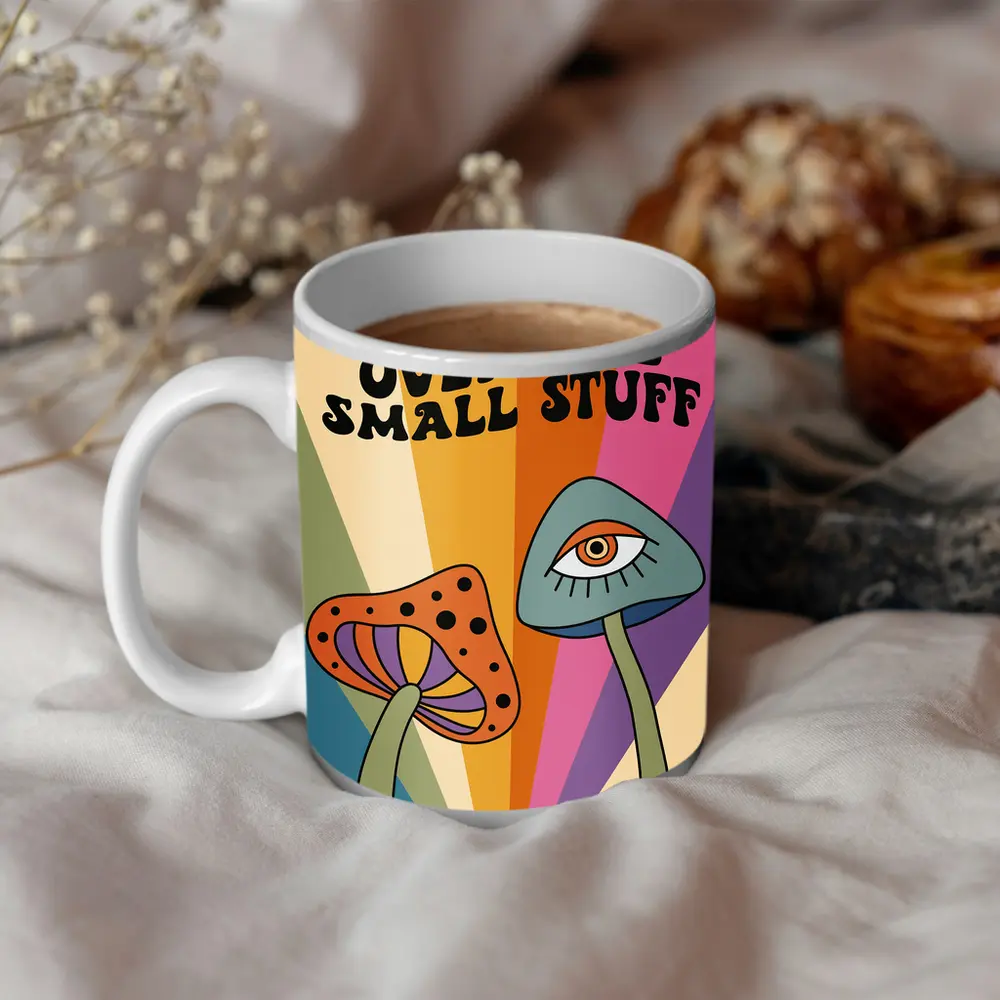 Don't Trip Over Small Stuff Retro Mushroom – Mugs