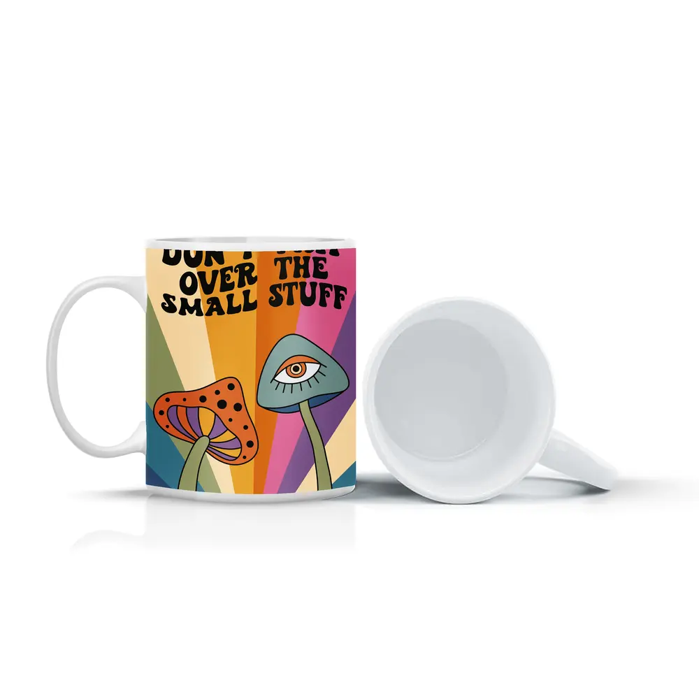 Don't Trip Over Small Stuff Retro Mushroom – Mugs