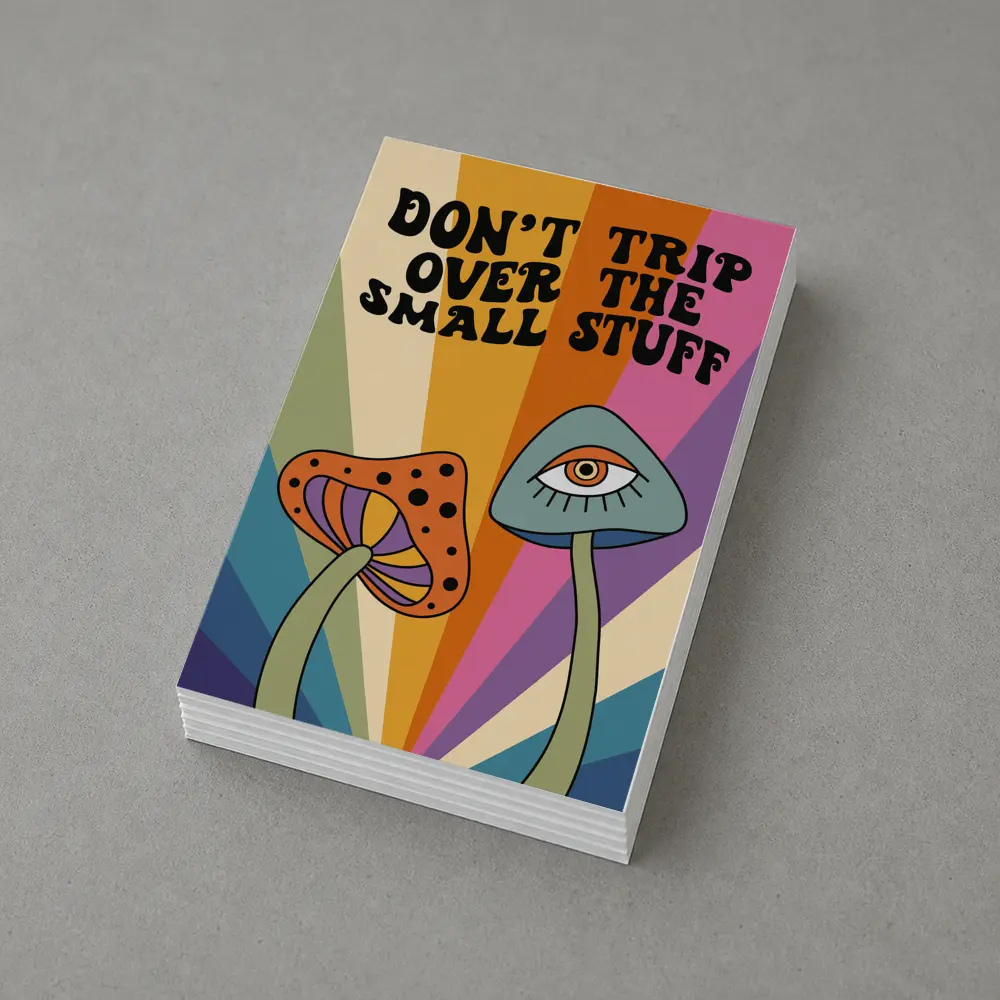 Don't Trip Over Small Stuff Retro Mushroom – Postcards