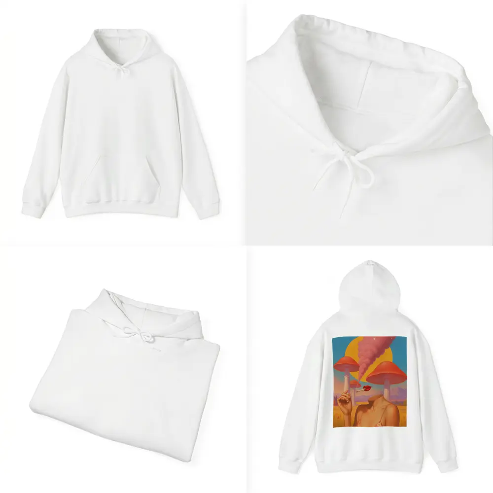 Surreal Woman Mushroom Desert Landscape Art – Hoodies