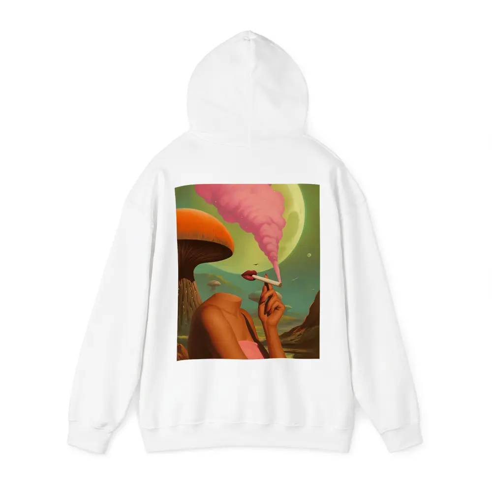 Surreal Woman Smoking Giant Mushroom Planet – Hoodies