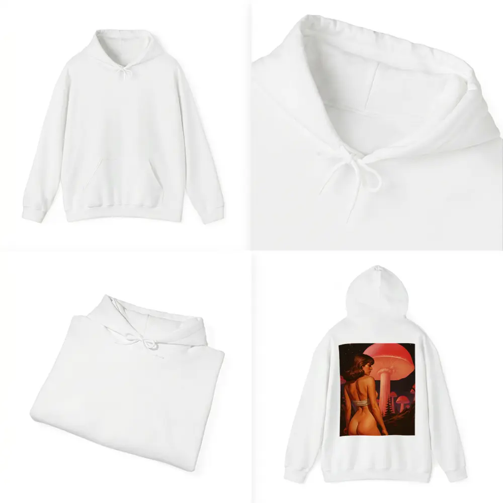Nude Woman Giant Mushrooms Starry Night Fantasy – Hoodies