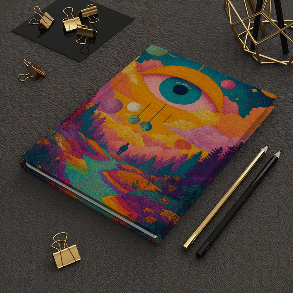 Psychedelic Eye Sky Forest Surreal Art – Notebooks
