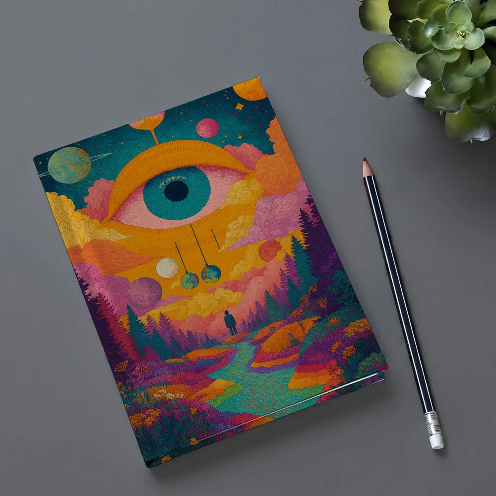 Psychedelic Eye Sky Forest Surreal Art – Notebooks