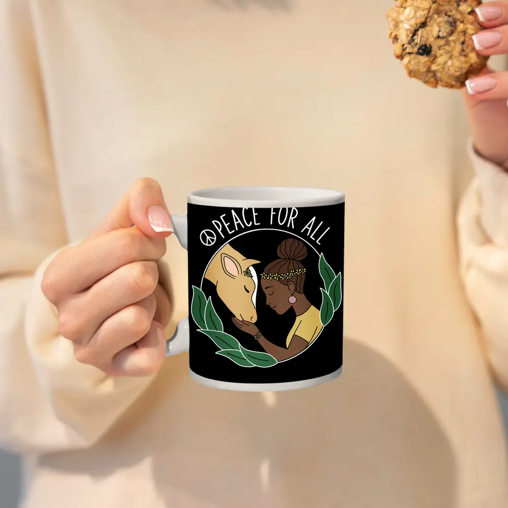 Peace For All Girl and Horse Art – Mugs