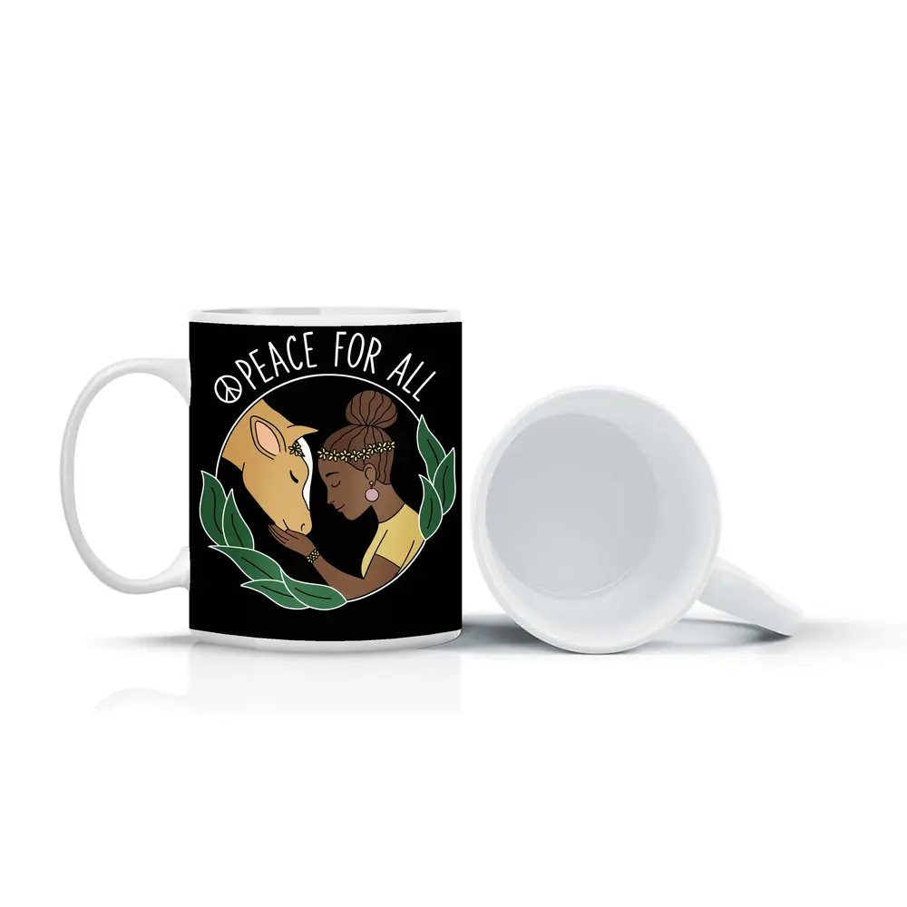 Peace For All Girl and Horse Art – Mugs