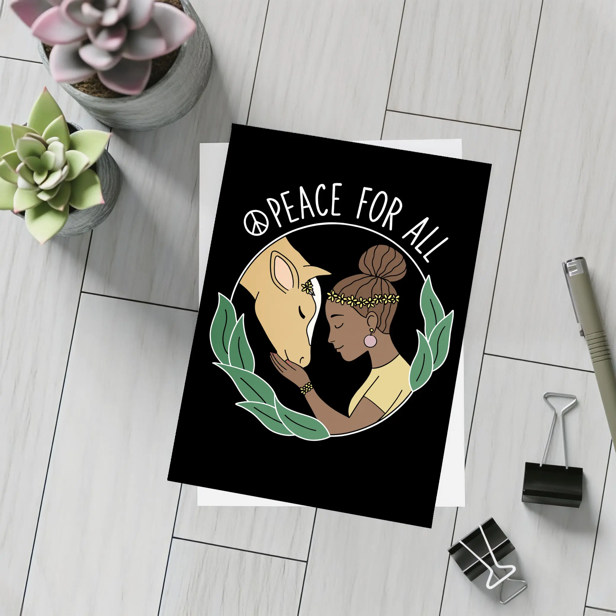 Peace For All Girl and Horse Art – Postcards