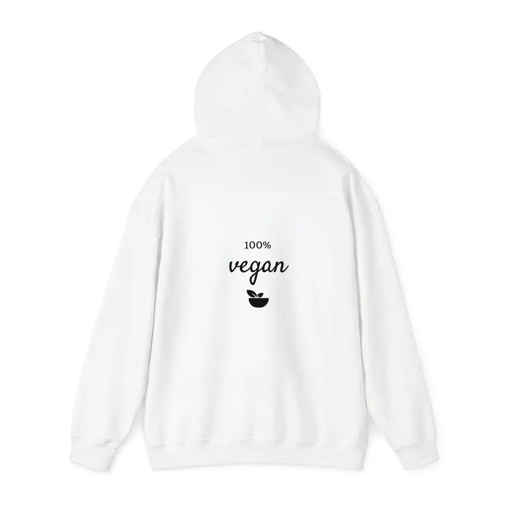 100 Percent Vegan Script Text White Background – Hoodies
